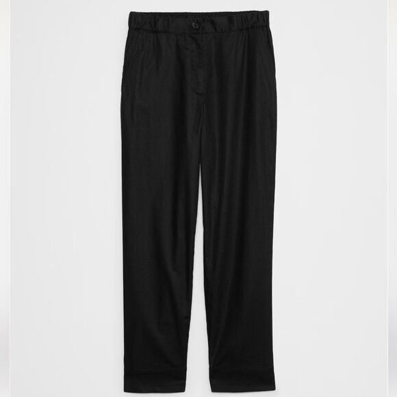BANANA REPUBLIC Tapered Linen-Blend Pull-On Pant, Black, Size Small - Picture 4 of 9
